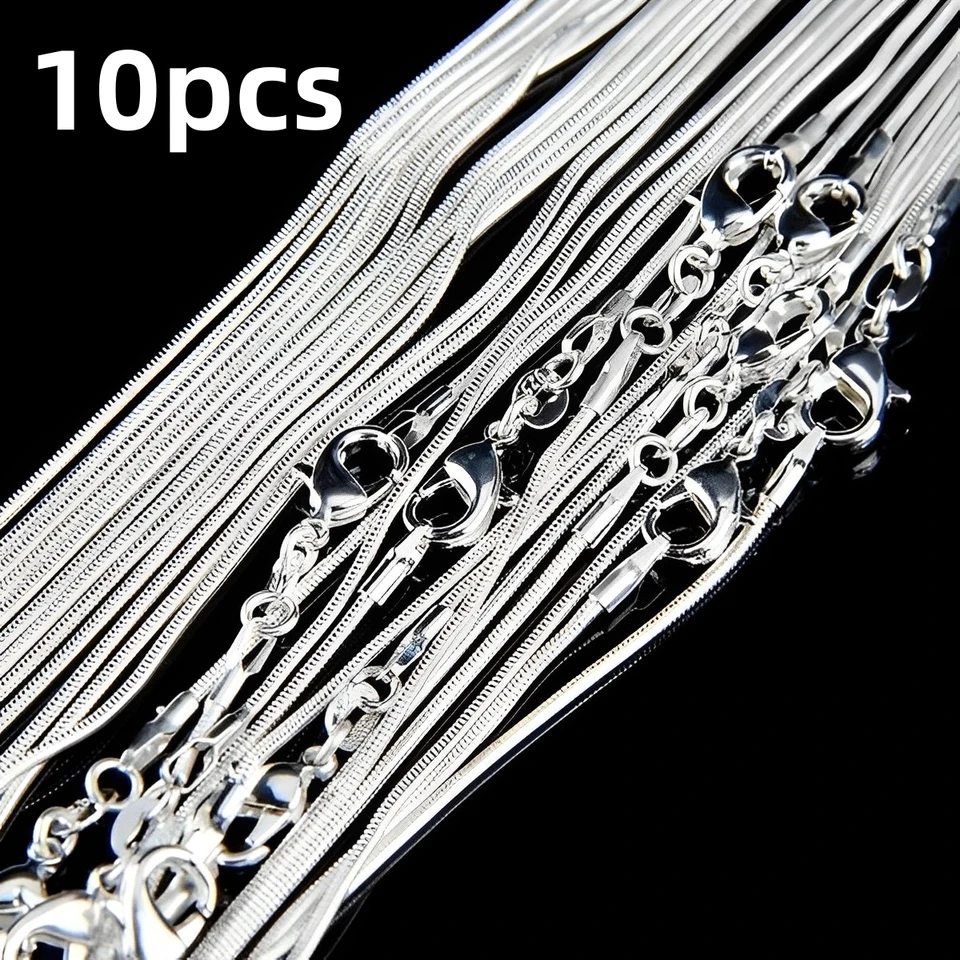 NKlaus Collana A Serpente In Argento 925 Con Palline, Lunghezza 45 Cm, Larghezza 1,5 Mm, Chiusura A Moschettone, Gioiello Elegante - 4