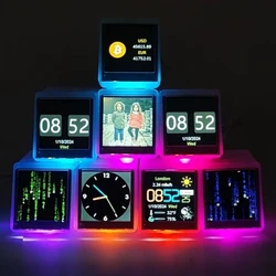 Smart WIFI BitCoin Tracker Cryptocurrency in Real Time On Desktop Gadget Can touch with Led light Weather Clock