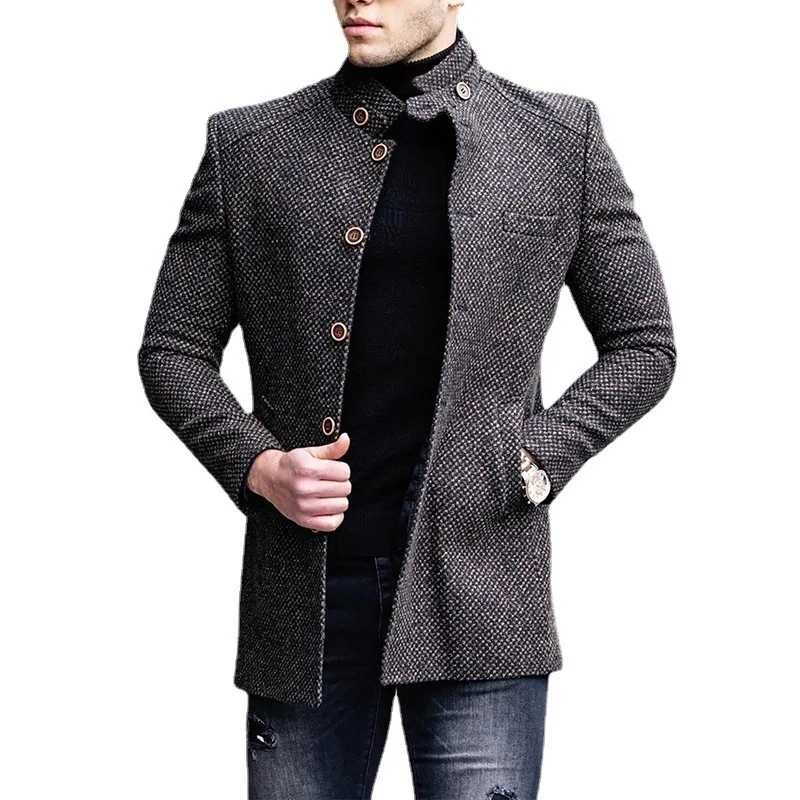 Veste de costume à carreaux de couleur unie pour hommes