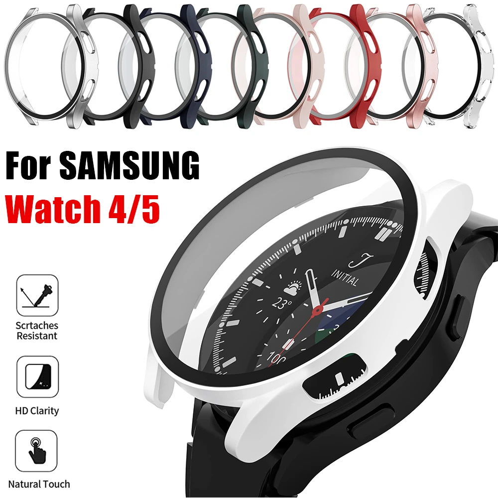 Case+glass Cover For Samsung Galaxy Watch 4 40mm 44mm Pc Matte Case