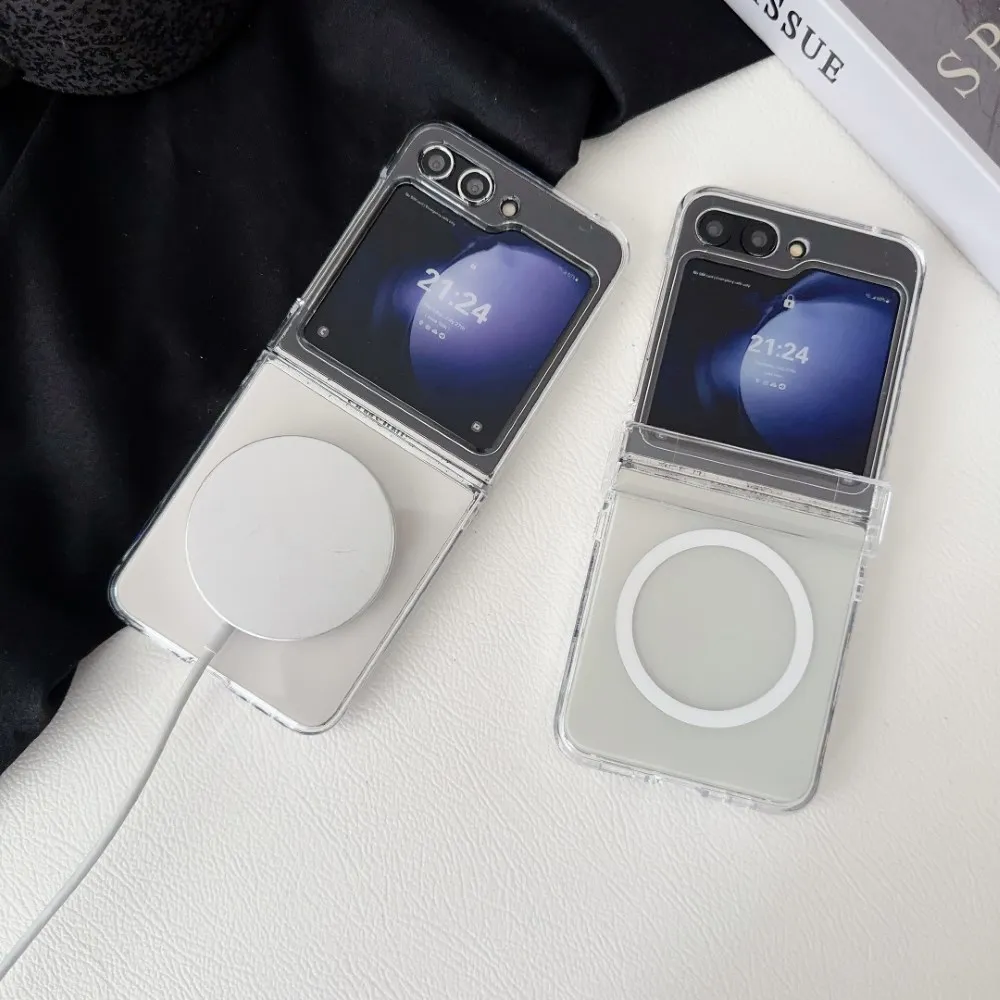 Transparent Shockproof Magnetic Case with Wireless Charging