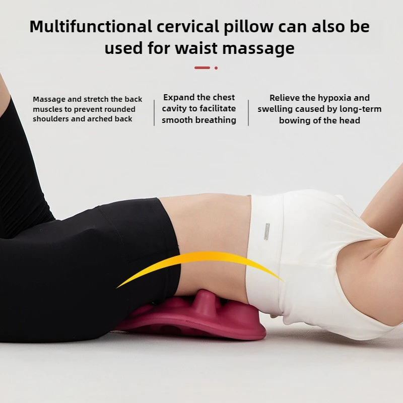Ergonomic Massage Cushion Portable Supports Cervical & Waist Acupressure Massager Neck Pillow for Improving Stiff Neck Massage