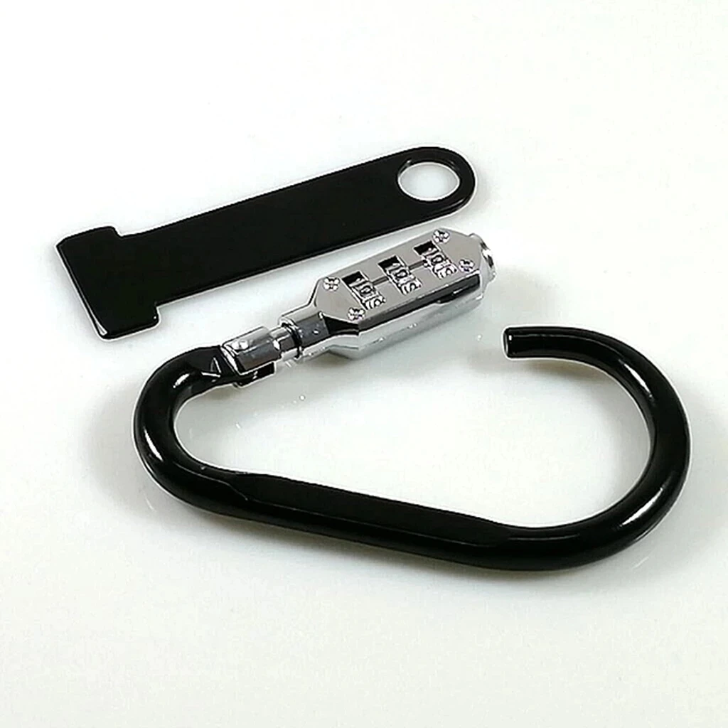 Anti-theft Motorcycle Helmet Lock Combination Code Lock w/T-Bar Rubber Black