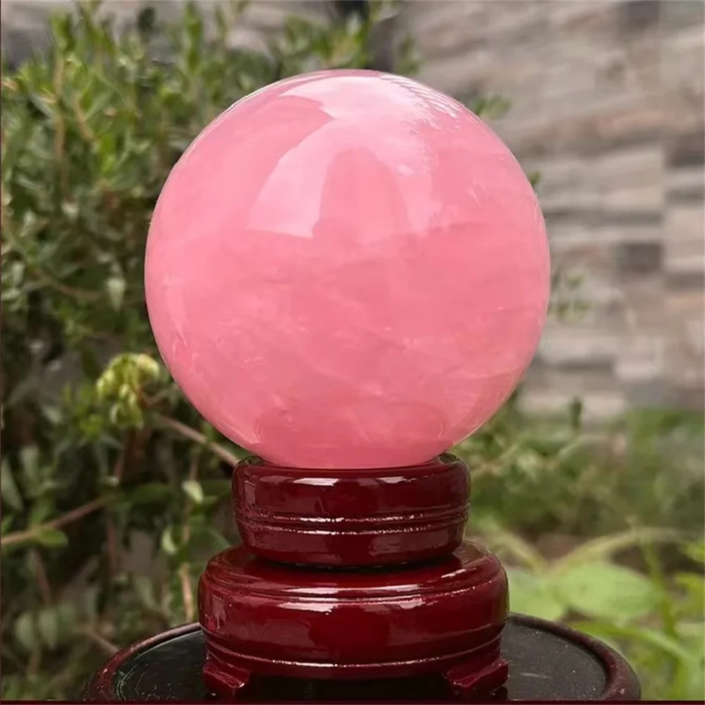 Natural Rose Quartz Crystal Ball Polished Massage Sphere Ball Reiki Healing Room Decor Pink Crystal Souvenirs Stone Crafts 5