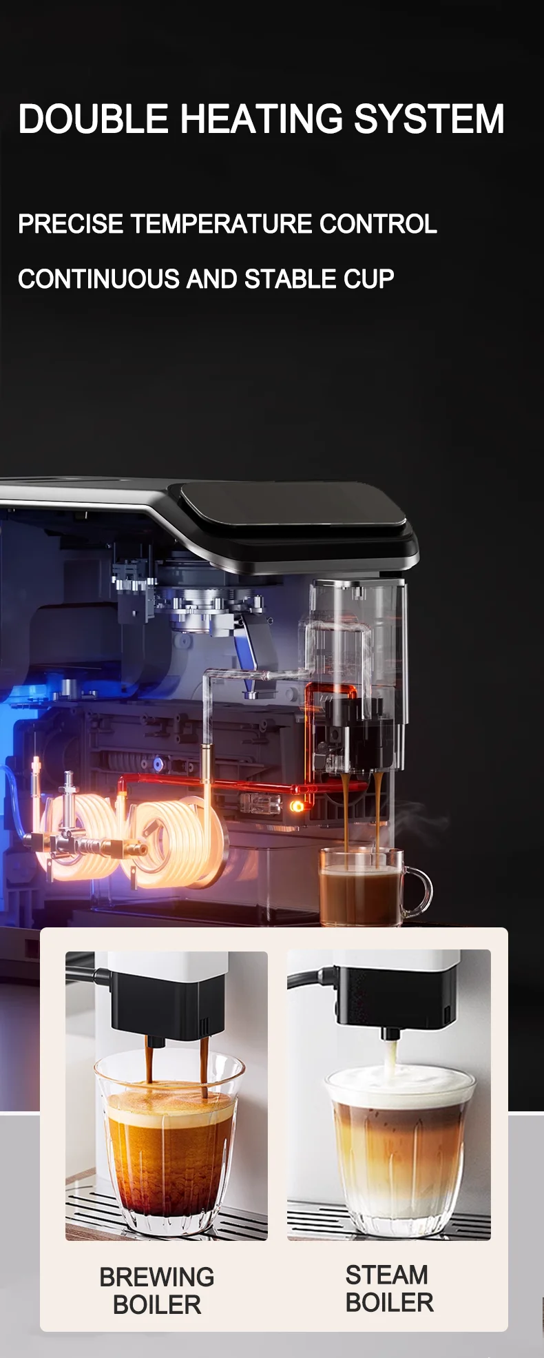 Description Picture 6 of itemD5 Capuchino Espresso Machine Professional Fully Automatic Coffee Making Machine For Office