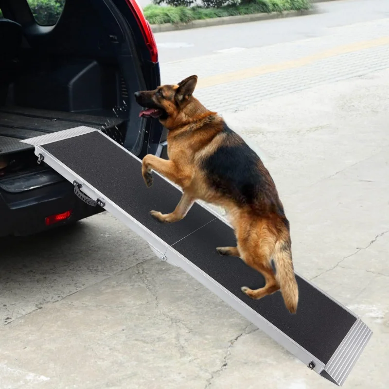

7FT Dog Ramp, Pet 84" L x 15" W, 400 LBS Capacity Foldable Car Small , Medium , Large , Used for Bed, Ca