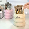 Rotating Makeup Brushes Holder with Lid Dustproof Cosmetic Storage Box for Brushes,Lipstick,Eyebrow Pencil Desktop Vanity Holder 5
