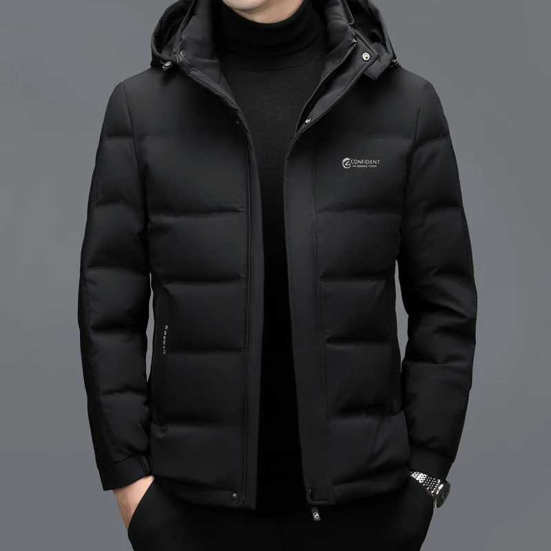 Winter Men's Short Down Jacket White Duck Down
