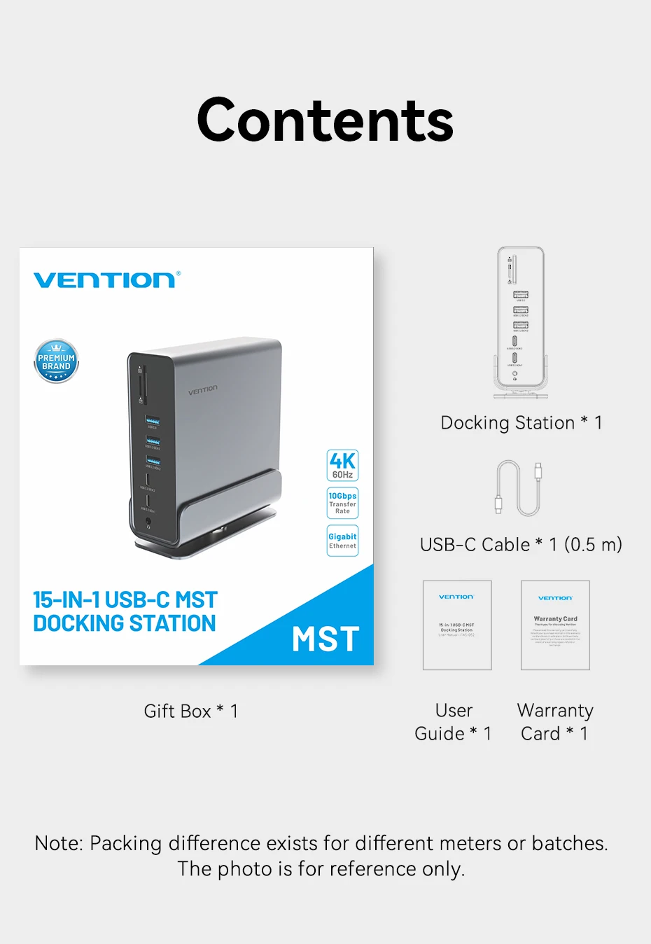 USB C HUB Docking Station to HDMI 4K@60Hz DP Four-Screen MST Display USB 3.2 A R