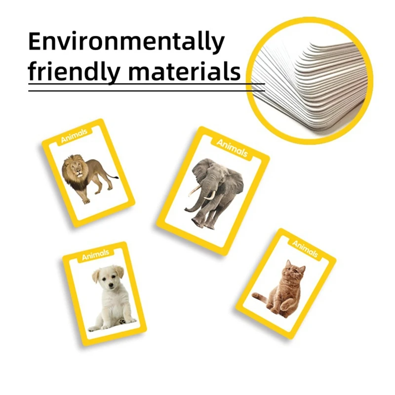 36pcs Children Cognition Cards Animal Color Fruits Double Side Flashcards Montessori Baby Kids Early Educational Toys Gifts 5