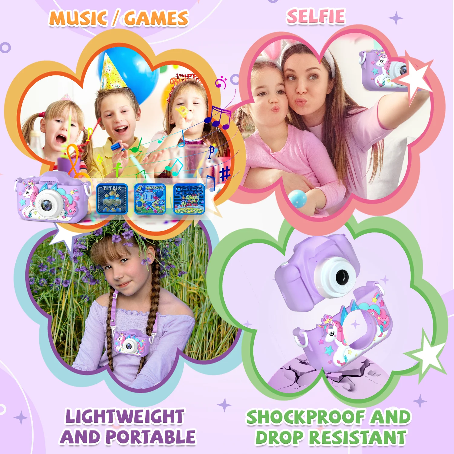 Gofunly Instant Print Camera For Kids – 2.0" HD 1080P Digital Video Camera With Photo Printing, Blue