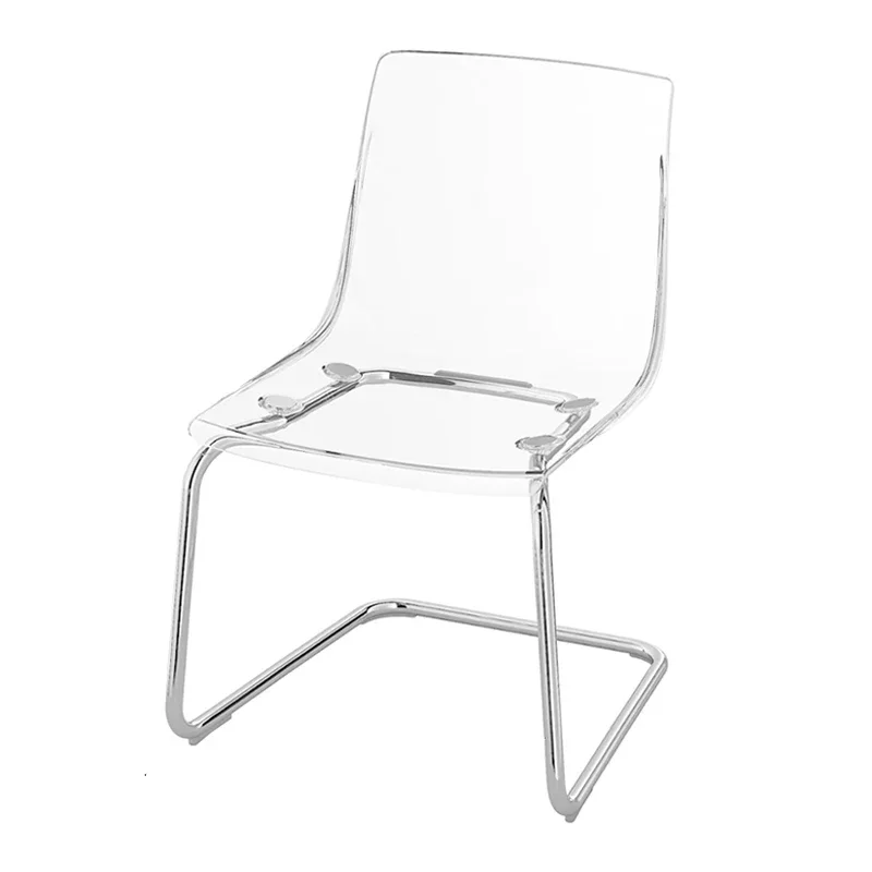 

ZL Nordic Style Dining Chair Transparent Backrest Room Single Seat