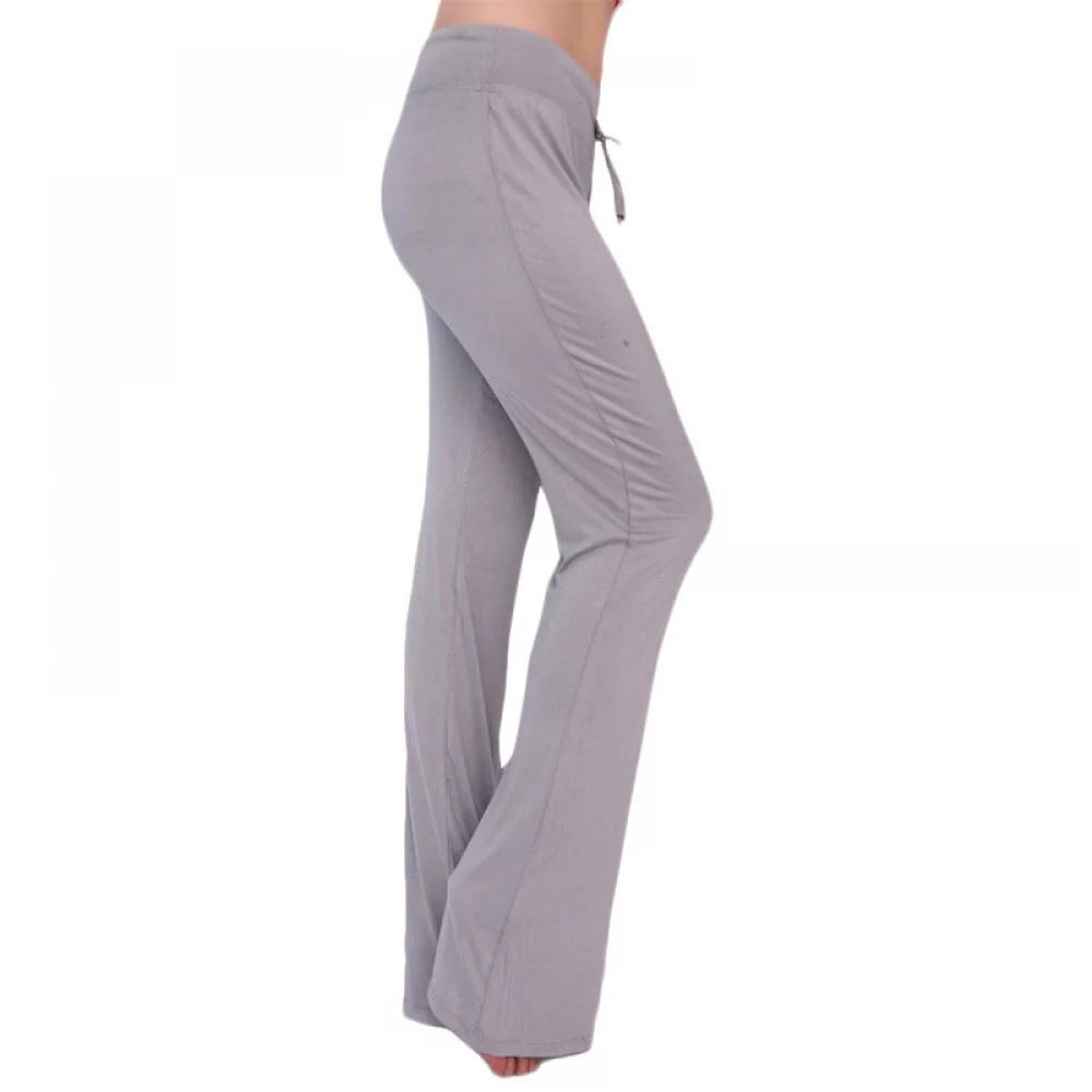 

Women Wide Leg Leggings Yoga Gym Dance High Waist Drawstring Solid Color Trousers for Yoga Running Jogging Loose Female Pants