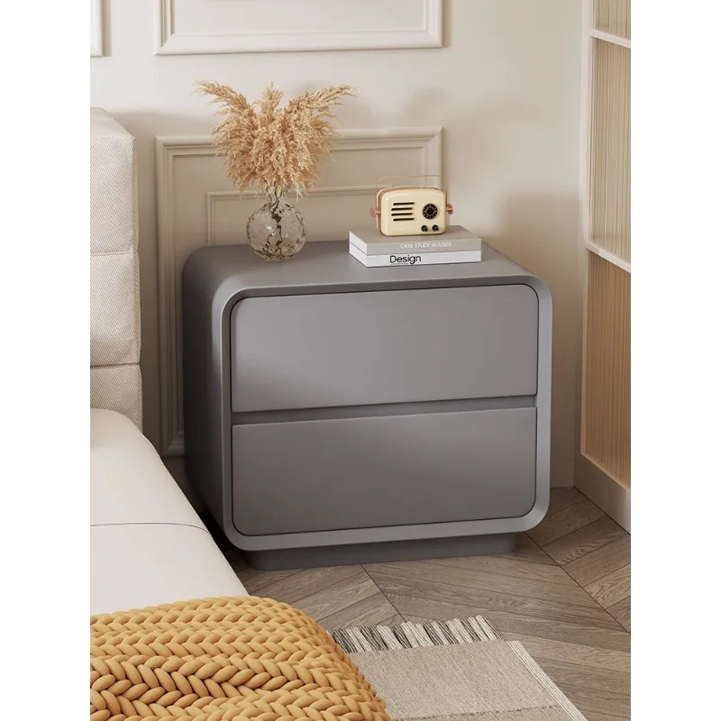 Leather bedside table simple modern new small light luxury cream wind bedside table bedroom home locker