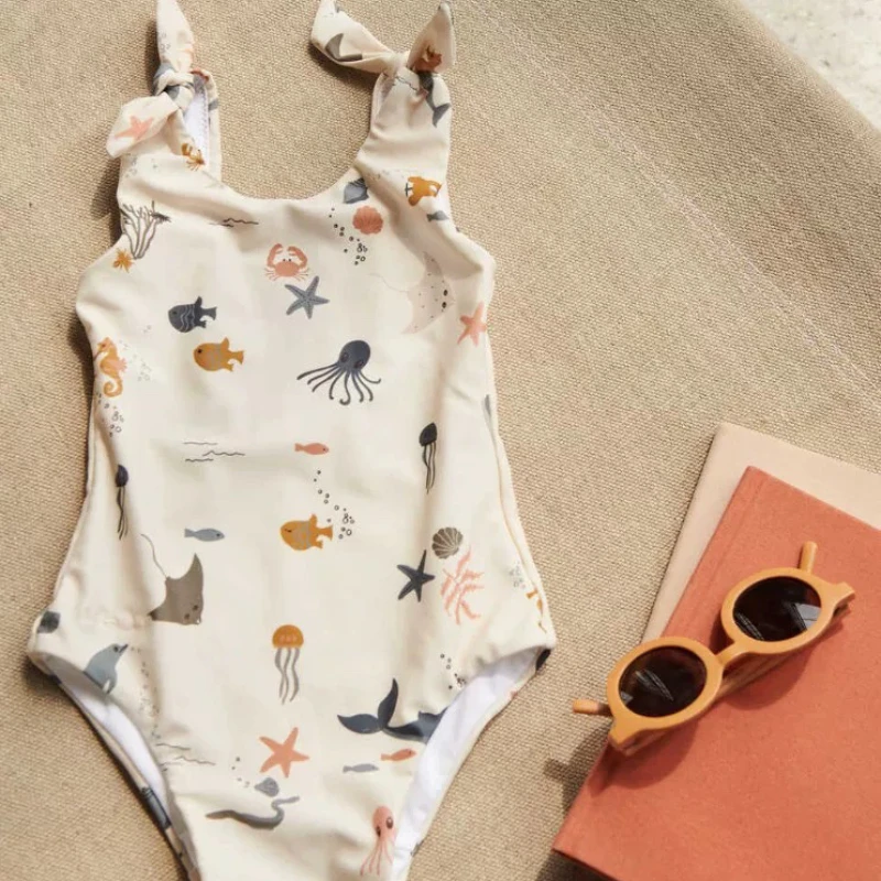 أطفال ملابس السباحة للفتيات 2025 جديد الصيف العلام...