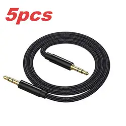 Premium 3.5mm TRRS Auxiliary Audio Cable with Microphone Support - 3m (5Pcs)