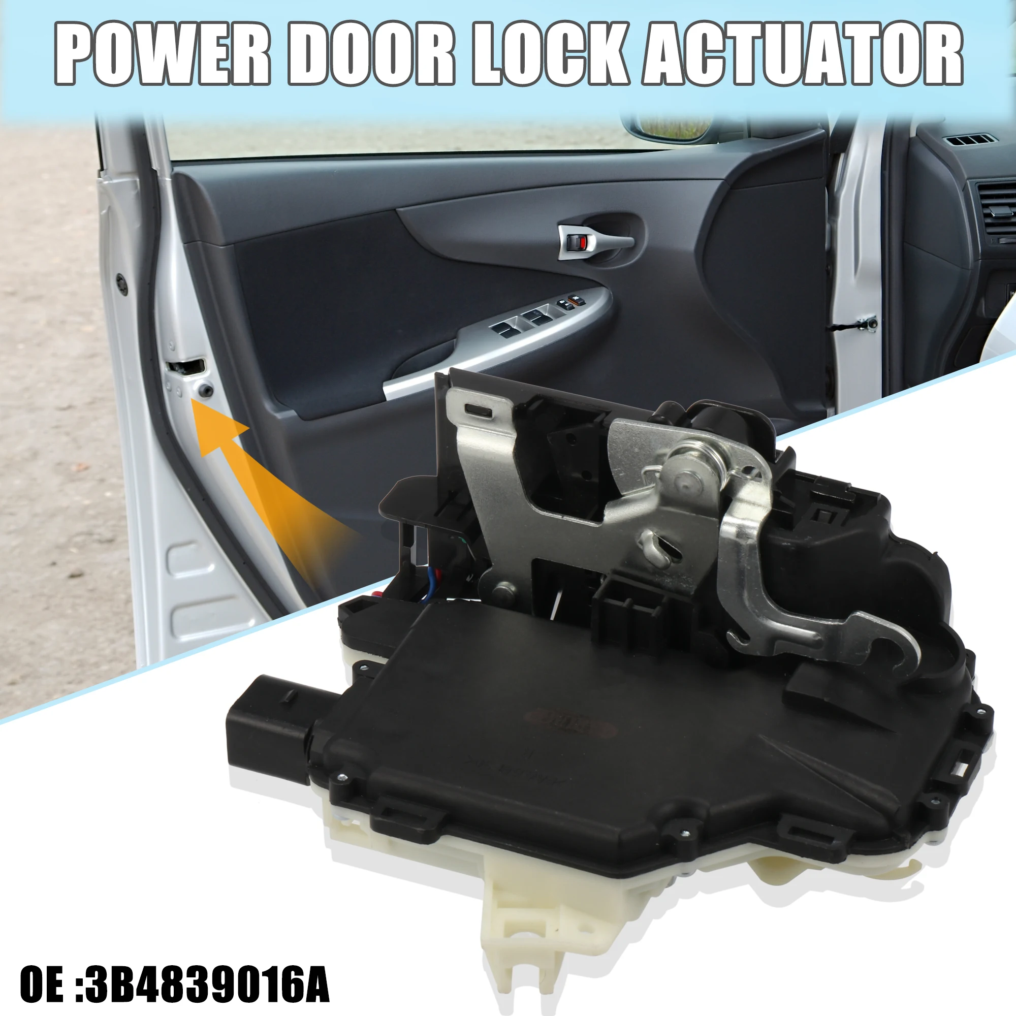 

X Autohaux Car Door Lock Latch Actuator Rear Right Hand 8 PIN 3B4839016A for Volkswagen Jetta Passat Golf Beetle Rabbit 1998-12