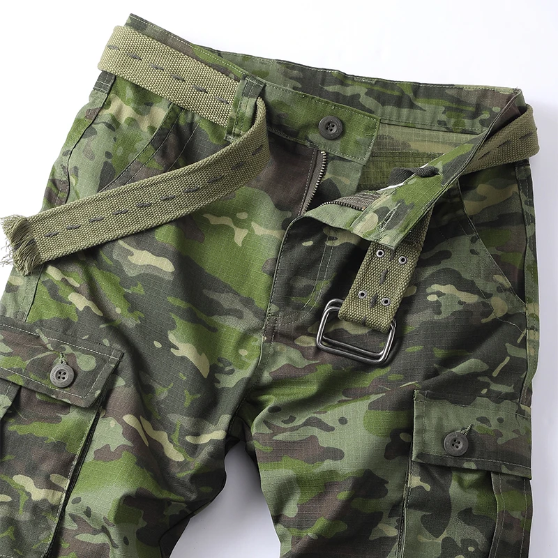 Men Combat Pants With Knee Pads Tactical Cargo Sport Trousers Camouflage Multicam Trekking Hunting Clothes（Not belt） 4