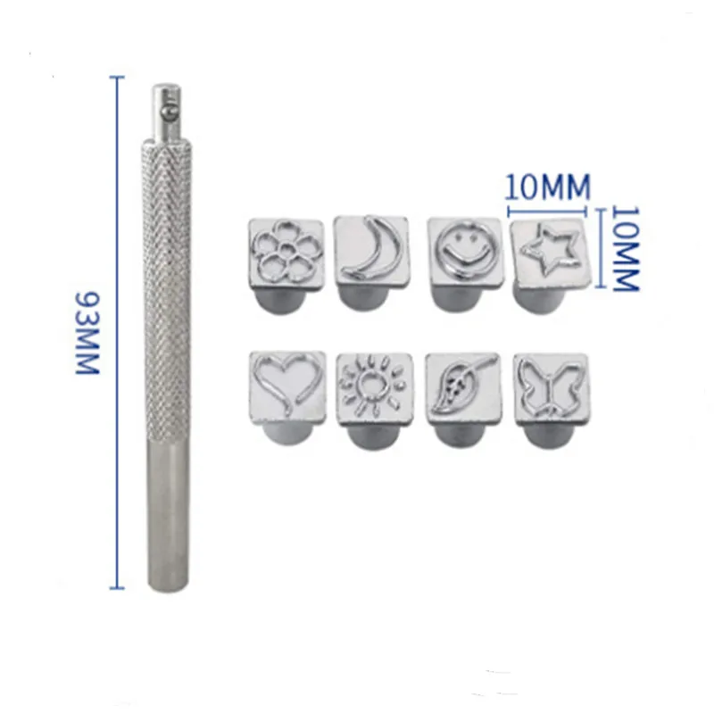 9Pcs Leather Pattern Stamping Tool Set for DIY Handmade Craft Hand Tools Engraving Tools