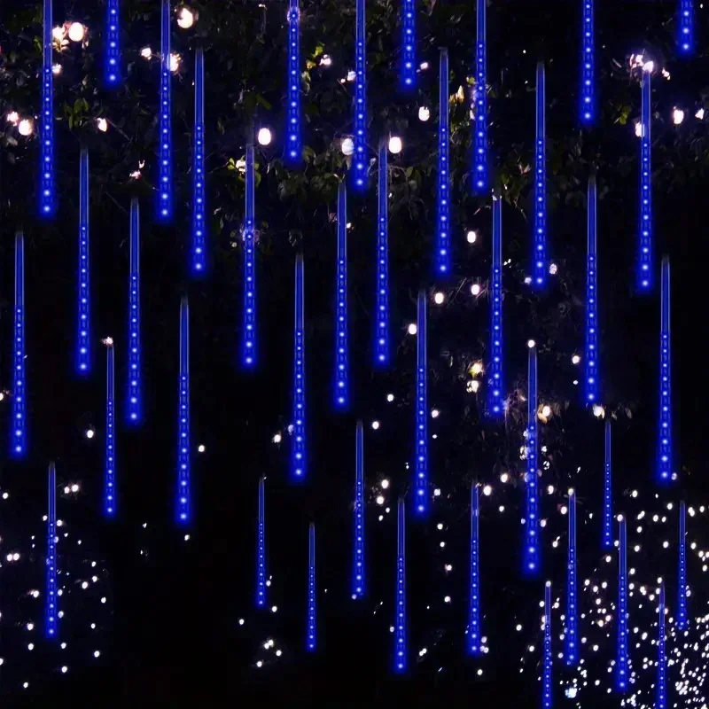 Description Picture 4 of itemOutdoor Wedding Street Garden Decor 32/24/16/8 Tubes LED Meteor Shower Fairy String Garland Lights Christmas Decorations Navidad