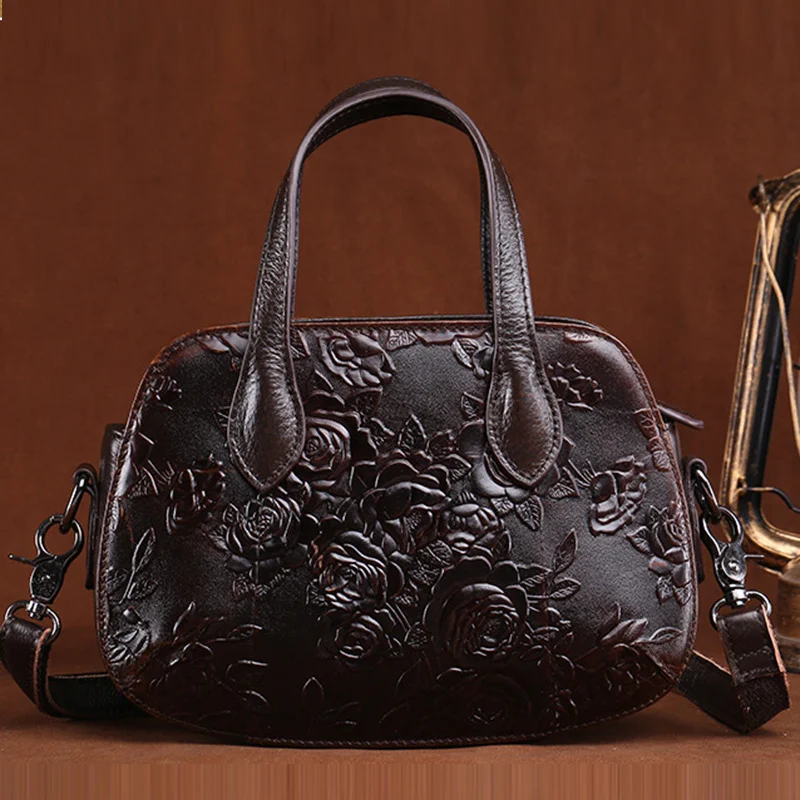 Genuine Embossed Leather Tote Handbag Retro Shell Cross Body Messenger Shoulder Women Bag crossbody bag,women handbags,leather shoulder bag,pu crossbody bag,straw crossbody bag