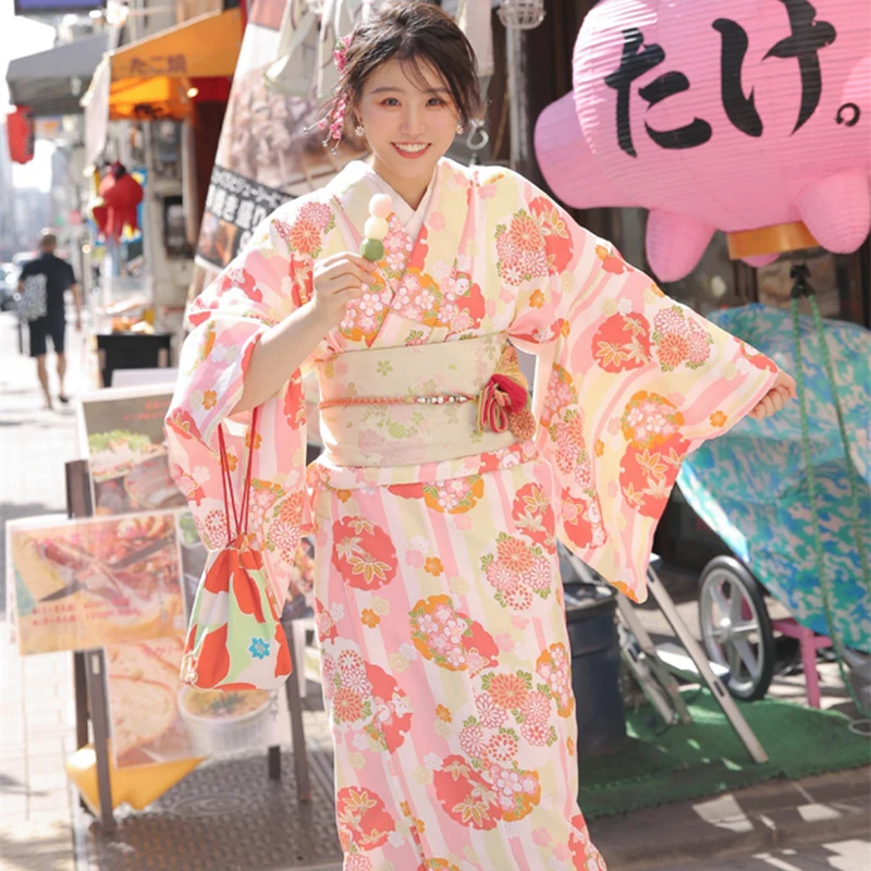 

Kimono Women's Formal Dress Traditional Four Seasons Japanese Style Improved Retro Photography Girl and Clothing