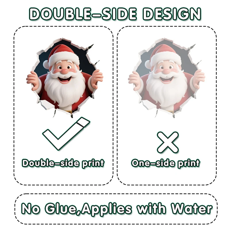 Santa Claus Christmas Toilet Stickers Merry Christmas Party Decoration 2025 Xmas Bathroom Decor Navidad Natal New Year Gift 2026