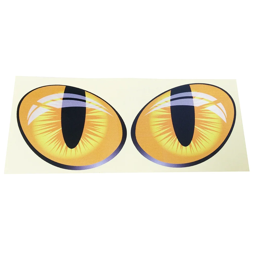 3D Funny Cartoon Reflective Cat Eyes Car Stickers Truck Head Engine Rearview Mirror Window Cover Door Decal 2pcs/Pair