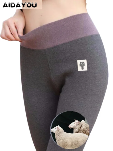 Cashmere Leggings Women High Waist Warm Autumn  Winter High Waist Cat Patchwork Thick Stretchy Mujer Legging  Slim ouc656 1