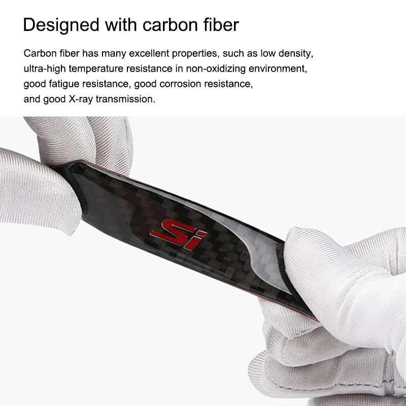 Storage Box Trim Sticker For Honda Civic 10th Gen 2016-2021 Interior Carbon Fiber Si Emblem Decal Car Storage Box Sticker Trim 3