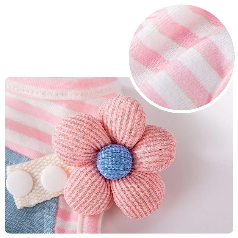 Denim Striped Pet Vest Dress 4