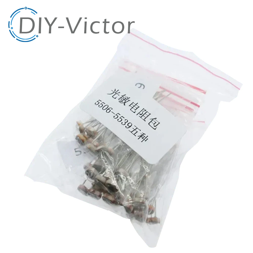LDR Photo Light Sensitive Resistor Photoelectric Photoresistor Kit 50pcs for arduino 5506 5516 5528 5537 5539 photo resistor light sensitive resistor