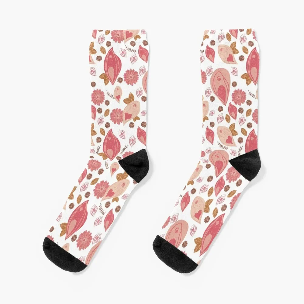 

pink vulva pattern Socks Christmas Crossfit cycling kids Women's Socks Men's