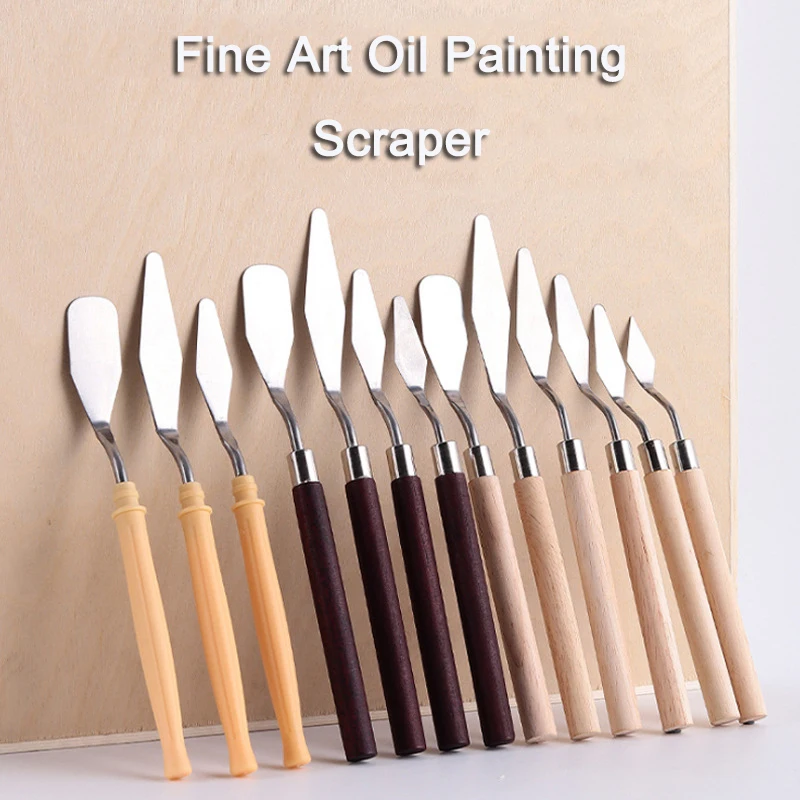 5Pcs/Set Stainless Steel Oil Painting Knives Artist Crafts Spatula Palette  Knife Oil Painting Mixing Knife Scraper Art Tools