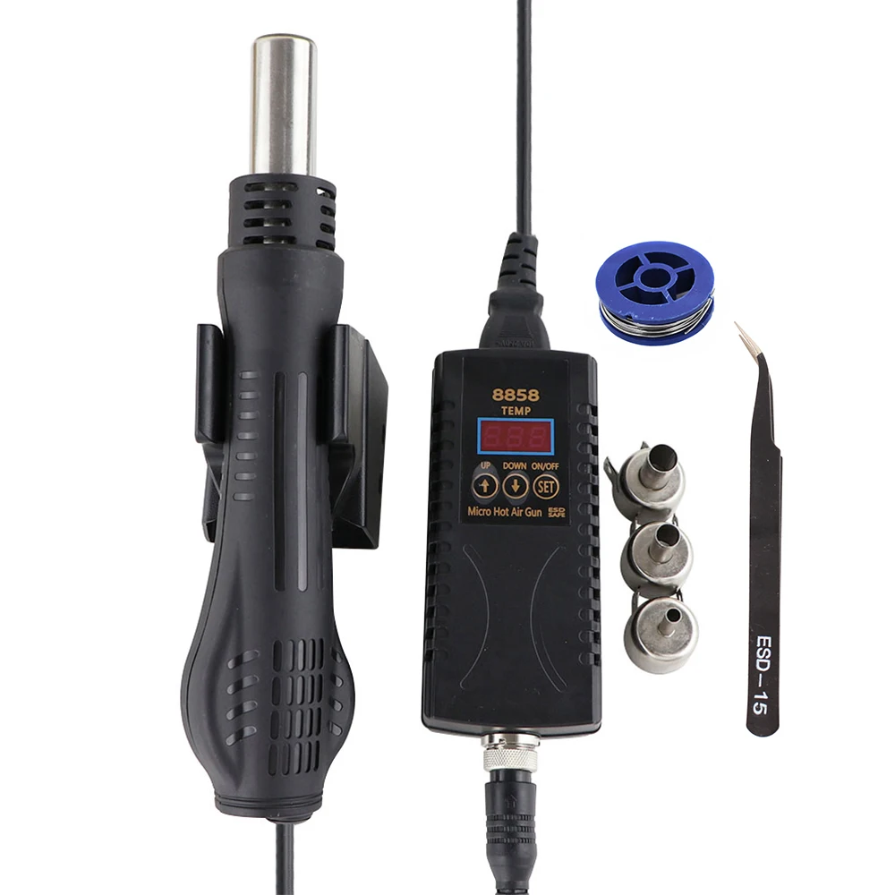 Hot Air Gun 8858 Portable BGA Rework Solder Station Hot Air Blower 220V  Hand-held Heat Gun with Welding Soldering Repair Tools - AliExpress