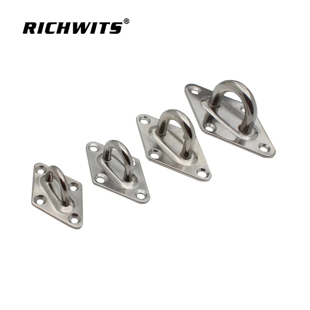 Stainless Steel Boat Diamond Pad Eye Plate Marine Grade 304/316 Boat/Yacht 5mm 6mm 8mm 10mm
