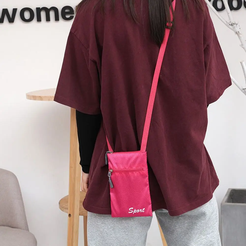 Mobile Phone Bag Soild Color Simple Fashion Over The Shoulder Square Messenger Bag Letter Storage