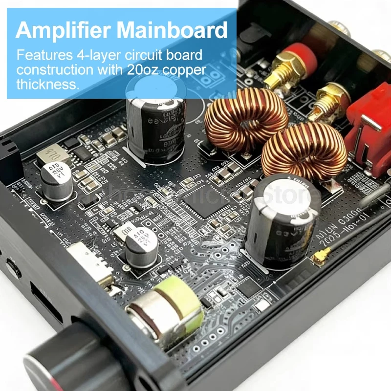 미니 GaN DSP 블루투스 6.0 앰프 300W 모노 채널 클래스 D 앰프 자동차 오토바이 홈 시어터 오디오 시스템용 USB 재생