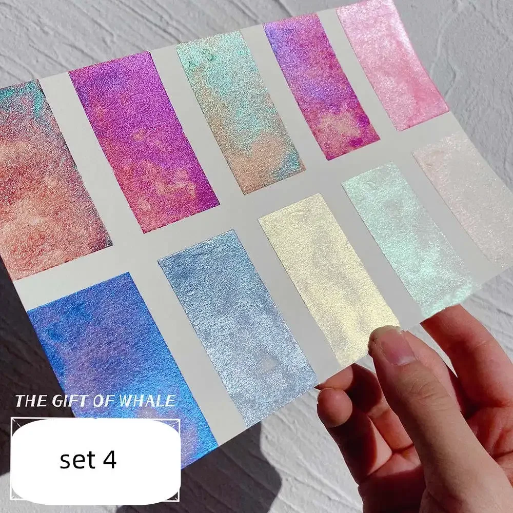 Watercolor Painting Set Watercolor Paint Watercolor Pigment Super Vision Metallic Mica Layered Color Watercolor Paint Set 1ml Handmand Sample Artist Water Color for Painting Art Suppliers