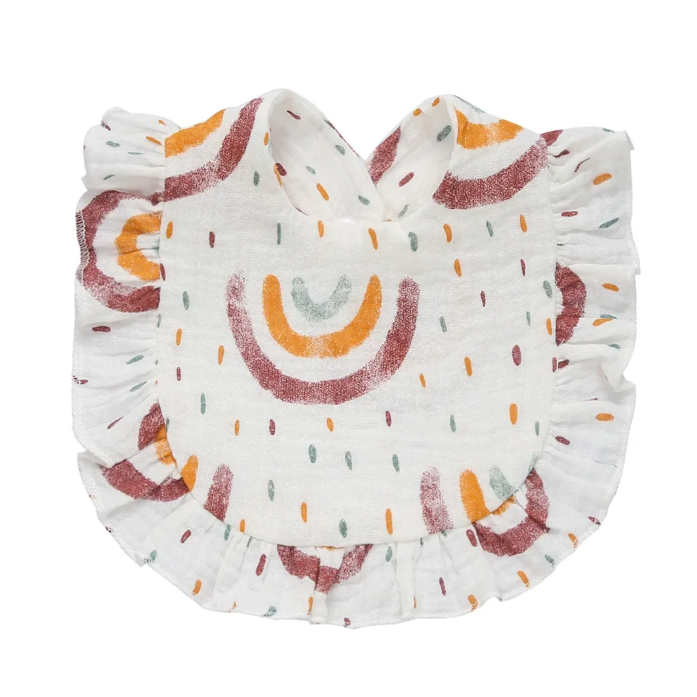 Baby Bib Newborn Bibs Cotton Infant Burp Cloths Feeding Drool Bandana Saliva Towel Toddler Ruffle Floral Bib Baby Accessory