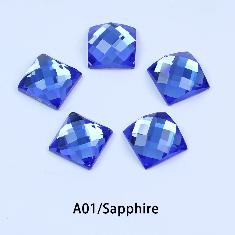 Strass pour ongles à dos plat, carré en verre, couleur mixte pour l'artisanat, Scrapbooking, bricolage de vêtements, décoration Nail Art