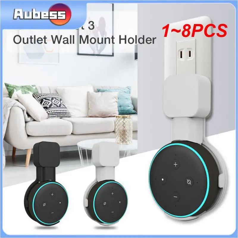 1 ~ 8 Pezzi Supporto Per Montaggio A Parete Echo Dot, Gancio Per Altoparlante Accessori Salvaspazio Gestione Cavi Incorporati Per Altoparlante Echo Do