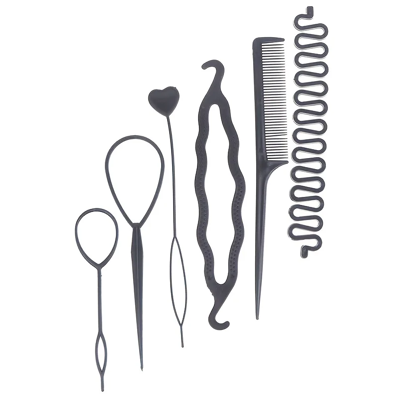 6-teiliges Haarstyling-Werkzeugset für Mädchen: Haaraccessoires, Haarnadeln, Blumenkronen, Styling-Tools, Haarstyling-Devi – Detail 8