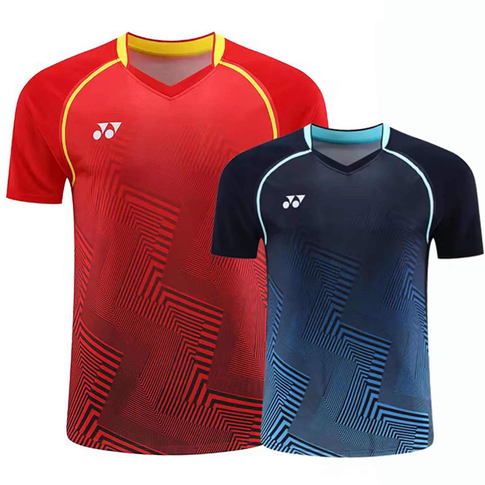 

New yy badminton wear men's and women's quick-drying short-sleeved children's training wear competition wear printing