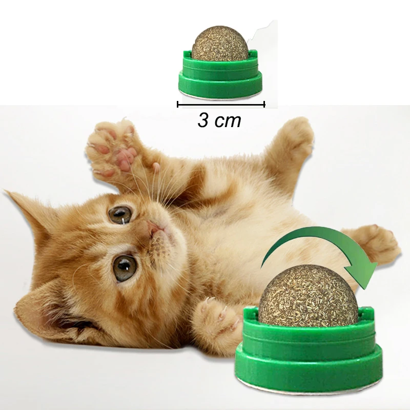 Catnip Ball Set for Cat Safe Teeth Grinding Catnip Balls Kitty Toys Teeth Cleaning Dental Chew Lick Cat Toy Mint Wall Cat Treats 