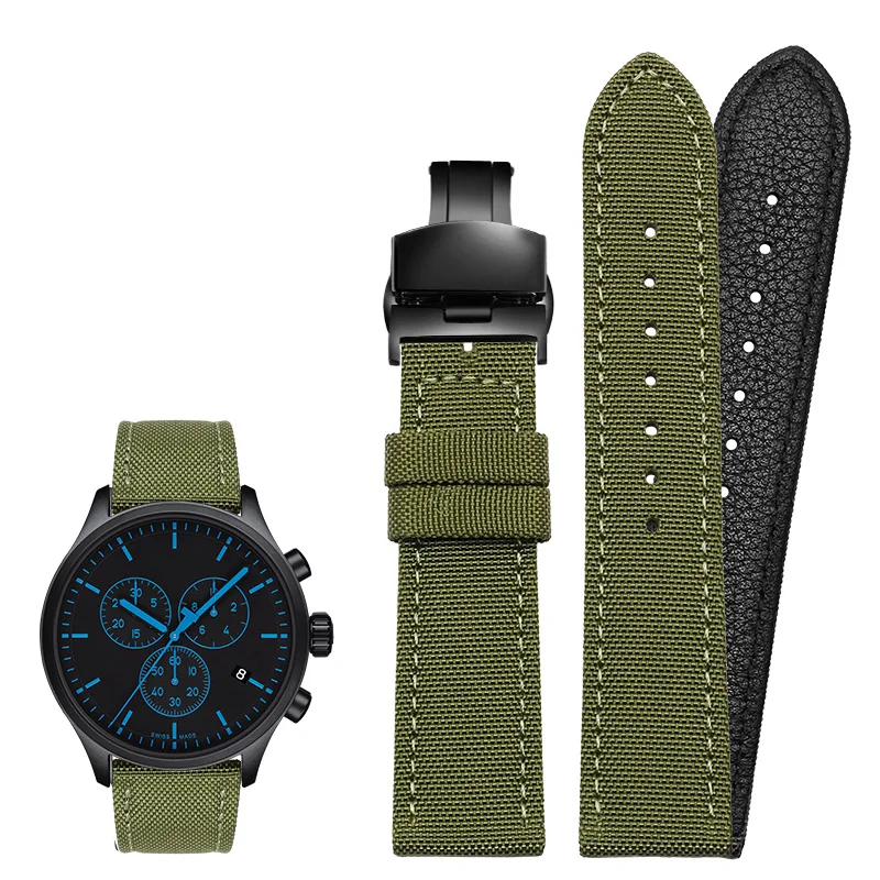 Universal Nylon Canvas Watch Band Bracelet, Men's & Women's Sports Accessory in Multiple Sizes (18mm-24mm)