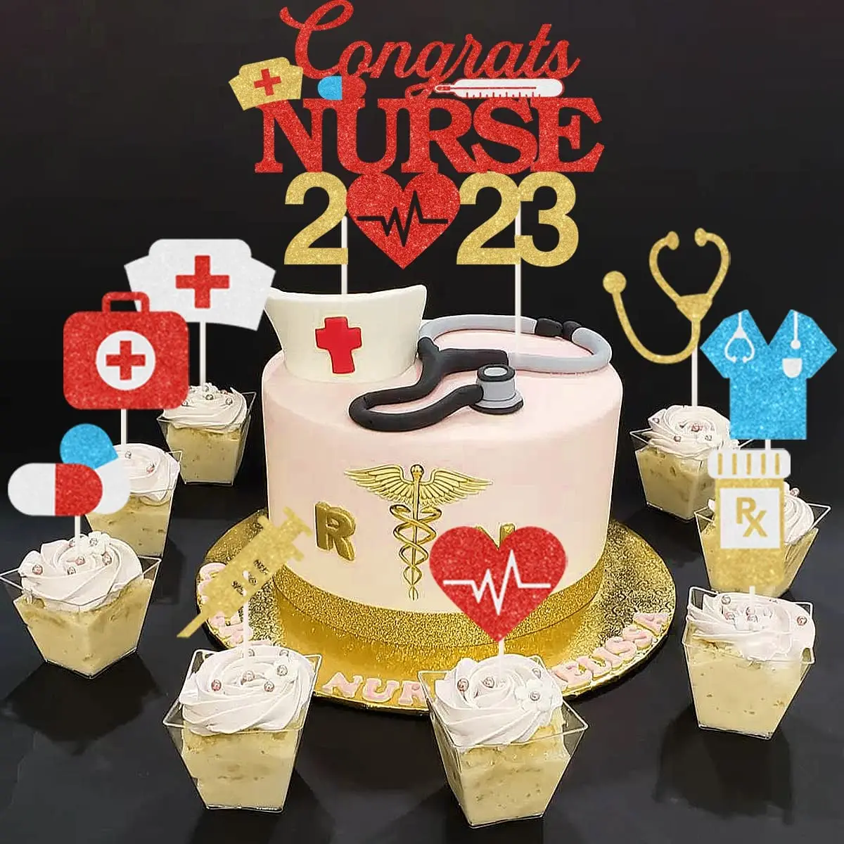 Funmemoir Congrats Nurse 2024 Cake Topper Nurse Cupcake Toppers ...