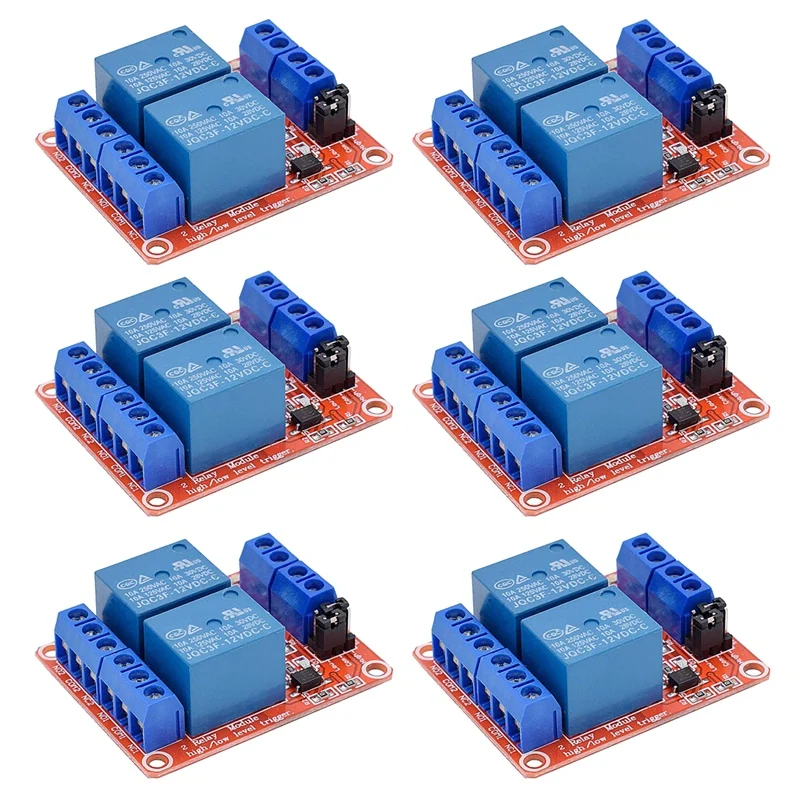 

6Pcs 5V 2 Channel Relay Module High And Low Level Trigger Relay Control With Optocoupler Two Way Relays
