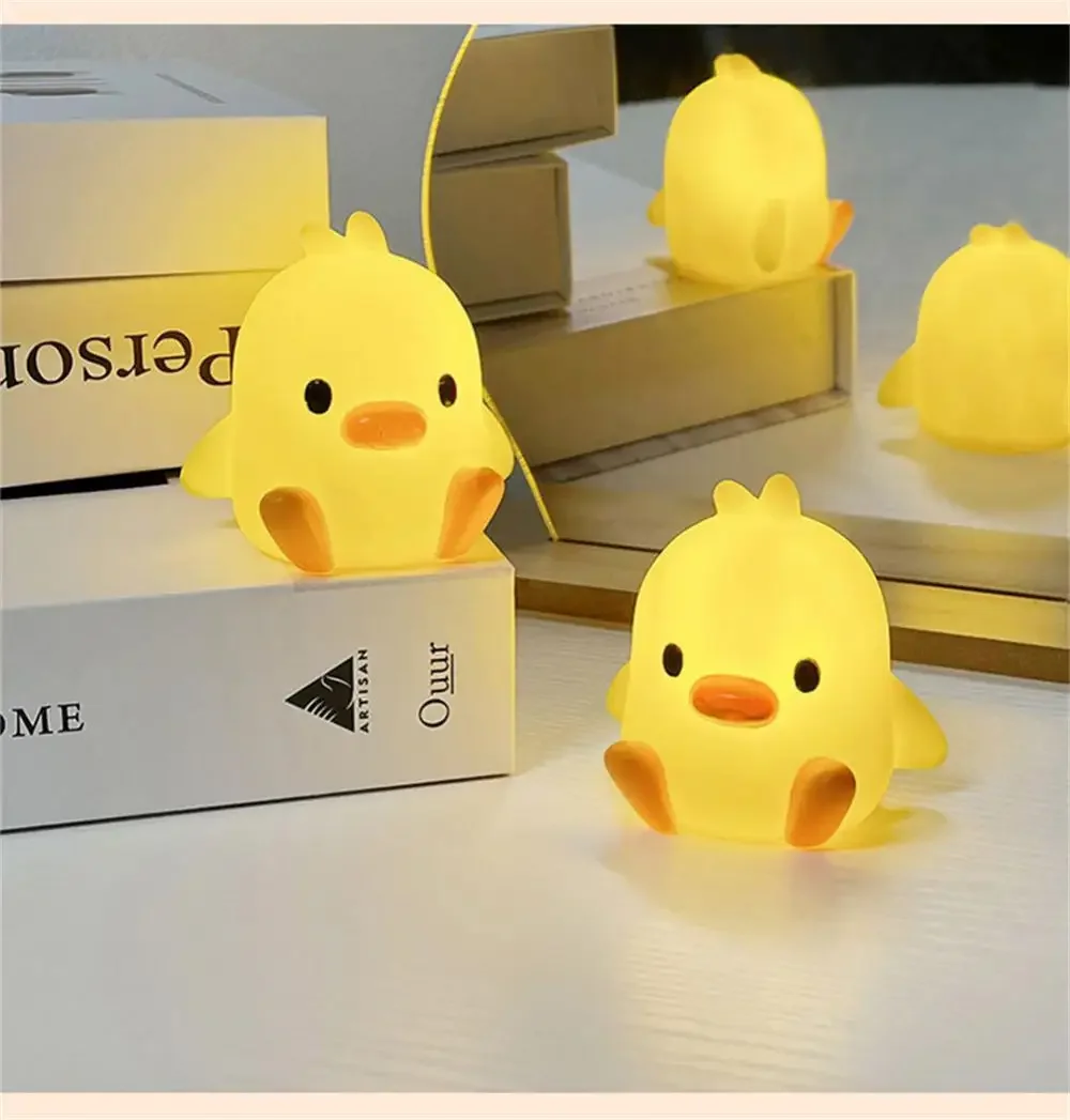 Duck Night Light Bedroom Decoration Cute Cartoon Animal Night Light Christmas Gifts For Kids Room Bedside Sleeping Lamp 3