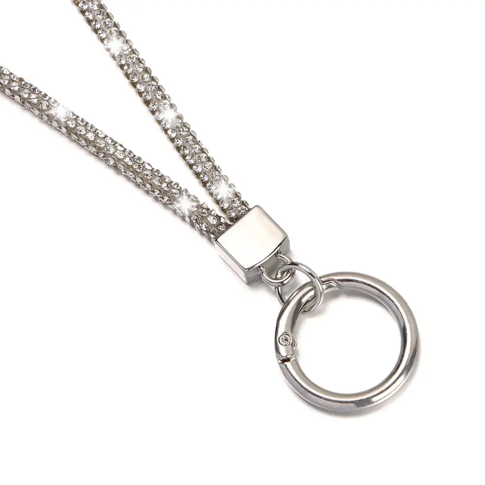 Sparkling Rhinestone Phone Lanyard with Anti-Lost Chain Strap